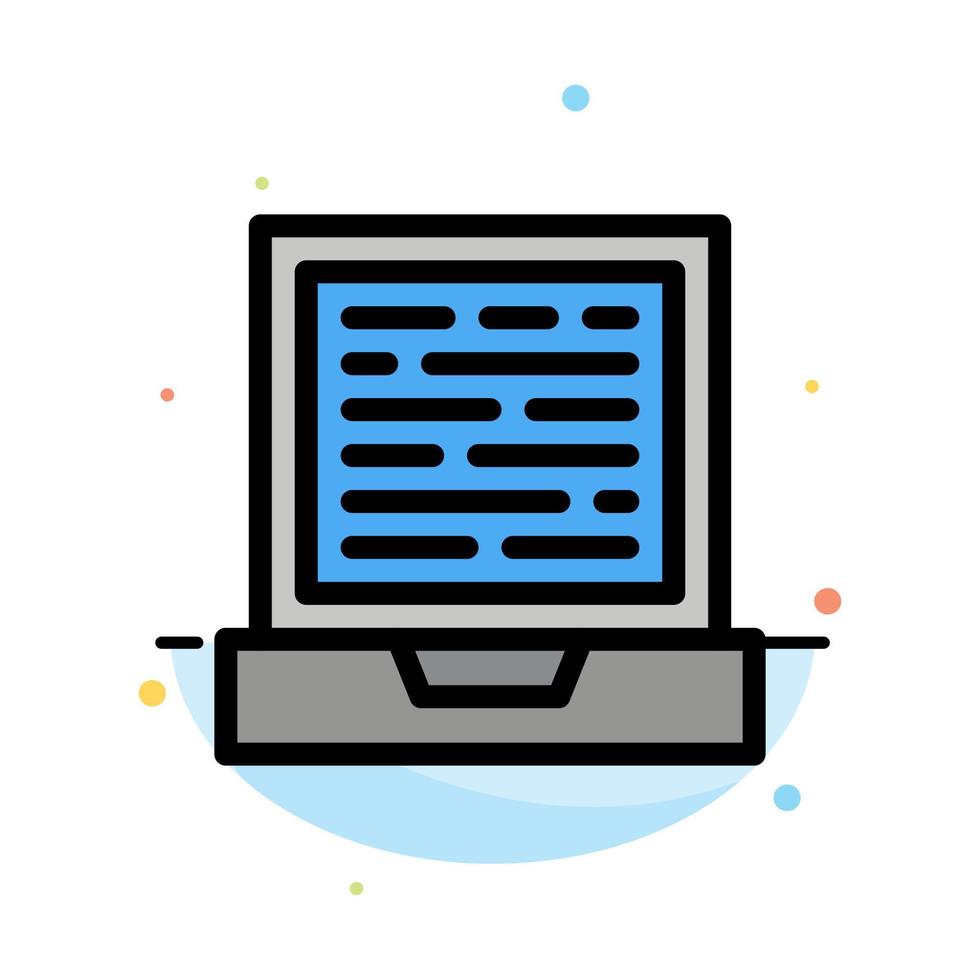 Laptop Computer Design Abstract Flat Color Icon Template vector