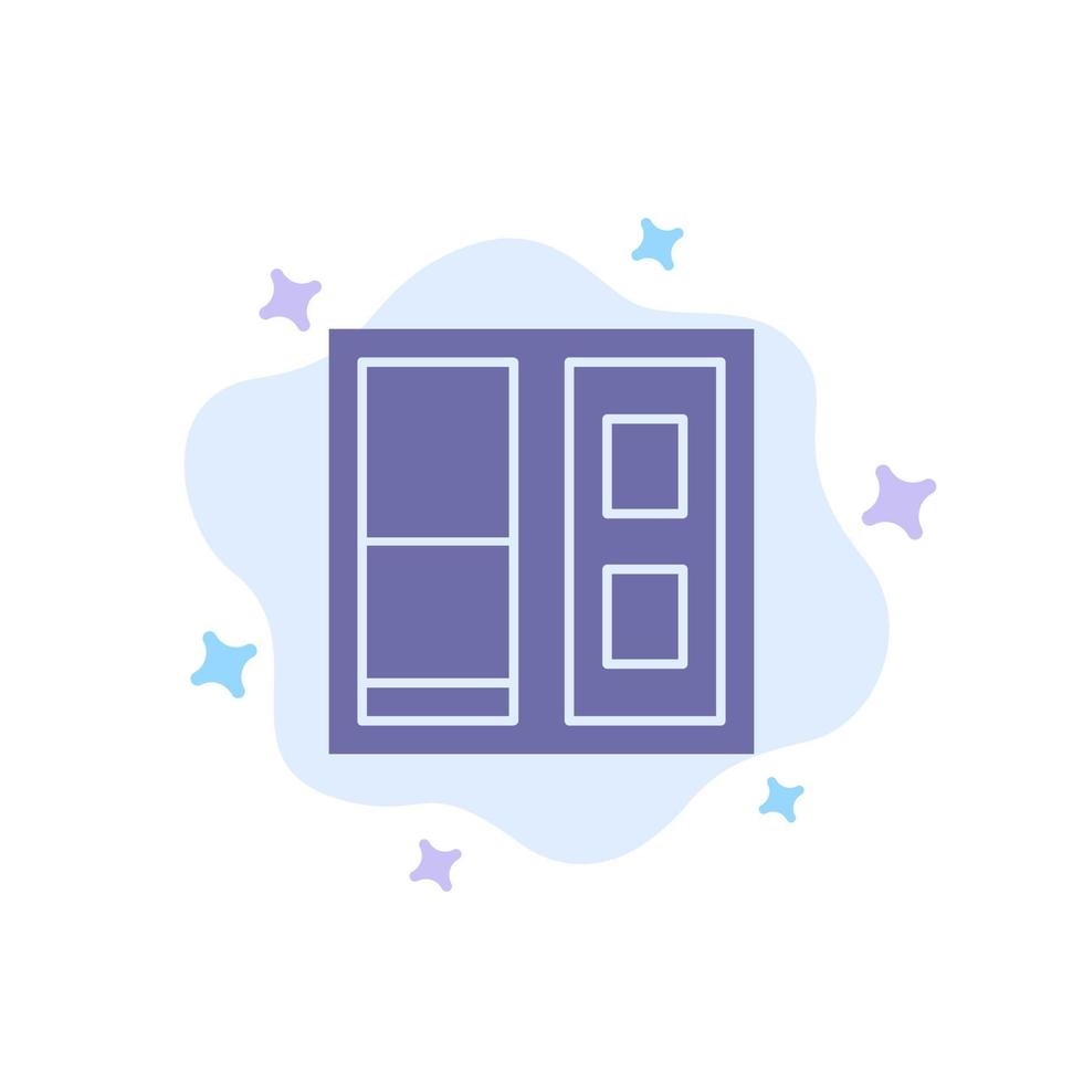 Building House Door Blue Icon on Abstract Cloud Background vector