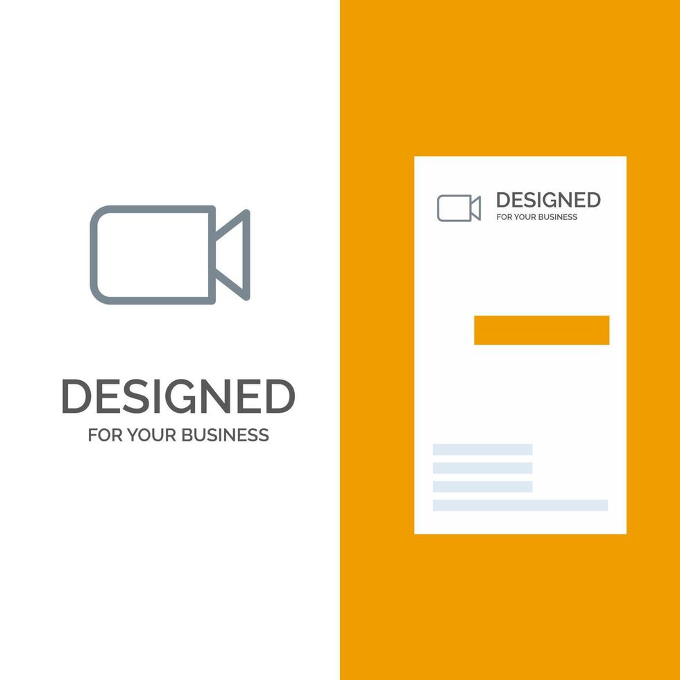 imagen de cámara diseño básico de logotipo gris ui y plantilla de tarjeta de visita vector