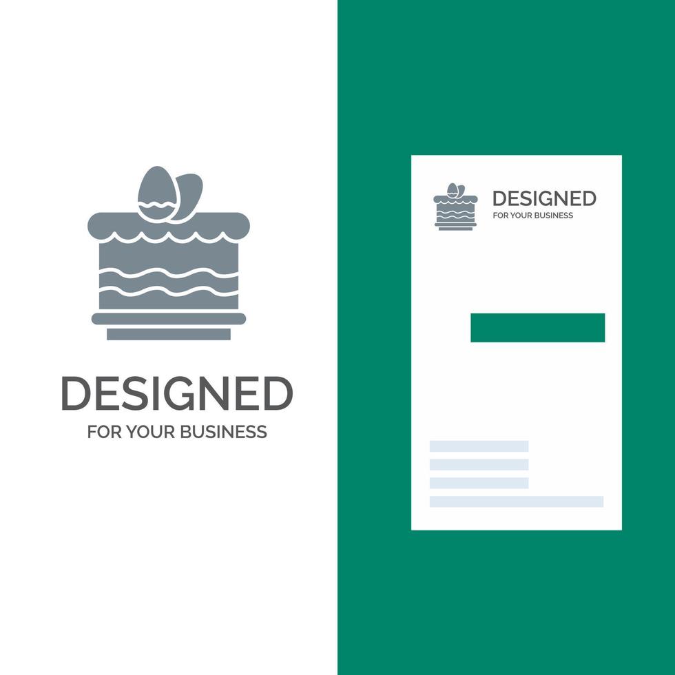 Crack Easter Eat Egg Grey Logo Design and Business Card Template vector