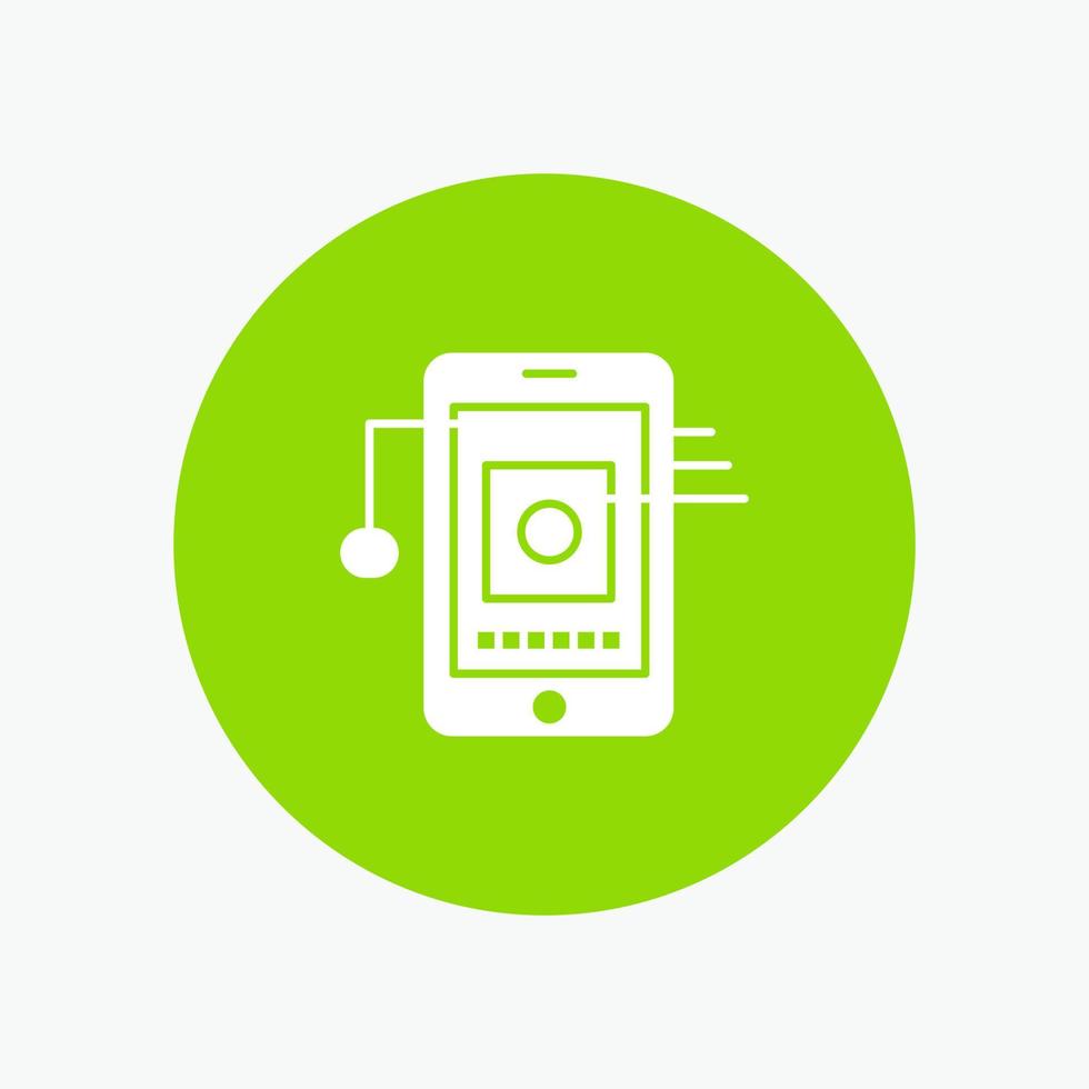 Mobile Cell Hardware Network white glyph icon vector
