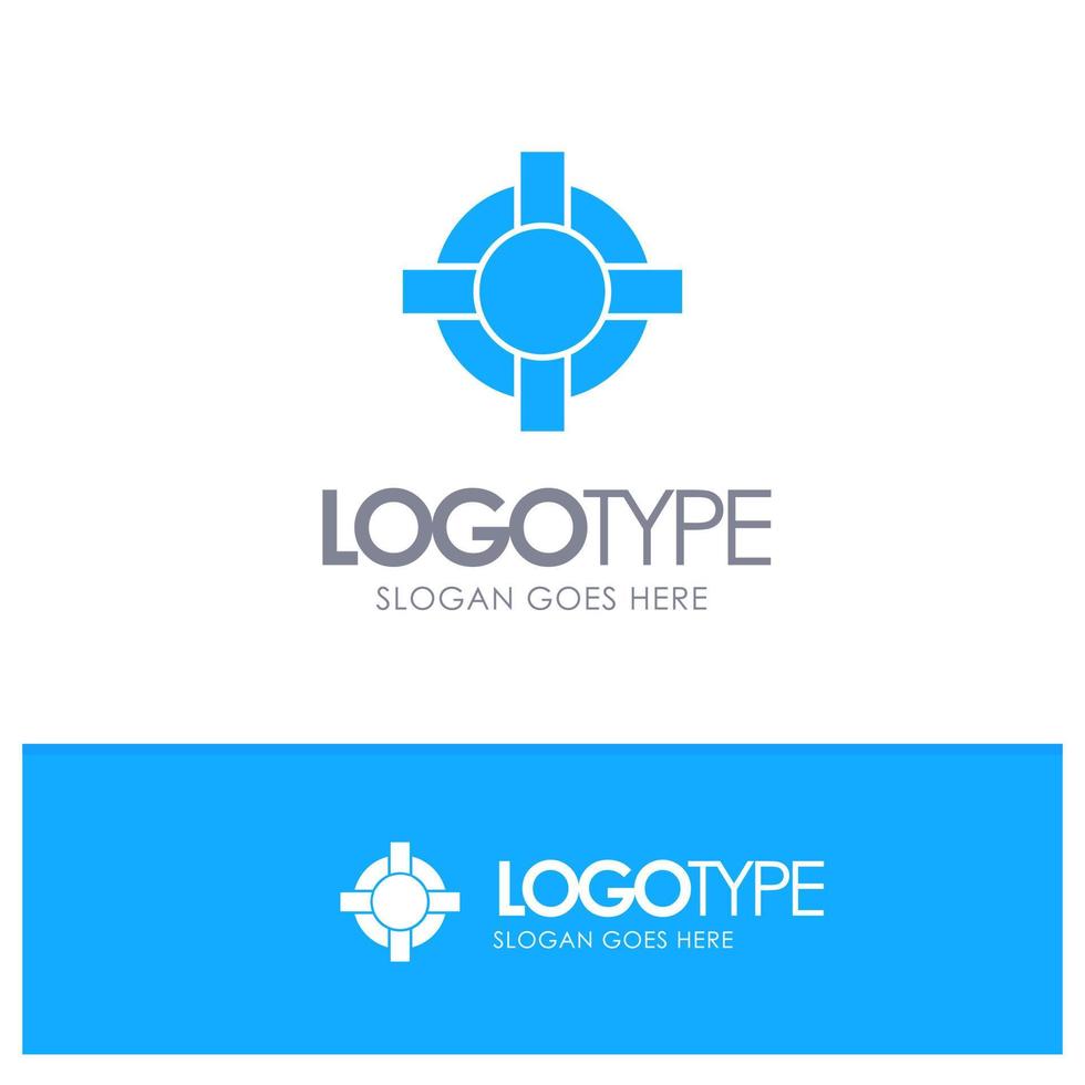 Help Lifesaver Support Blue Solid Logo with place for tagline vector