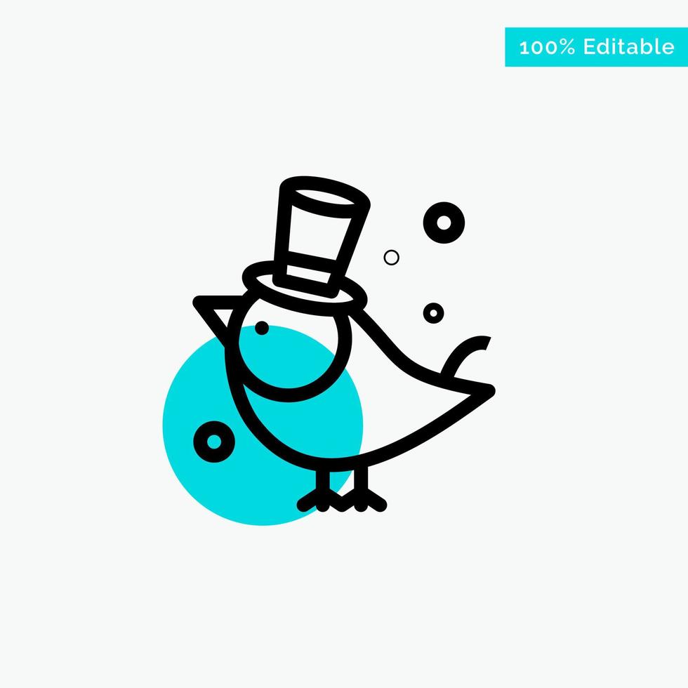 Bird Fly Pet Sparrow turquoise highlight circle point Vector icon