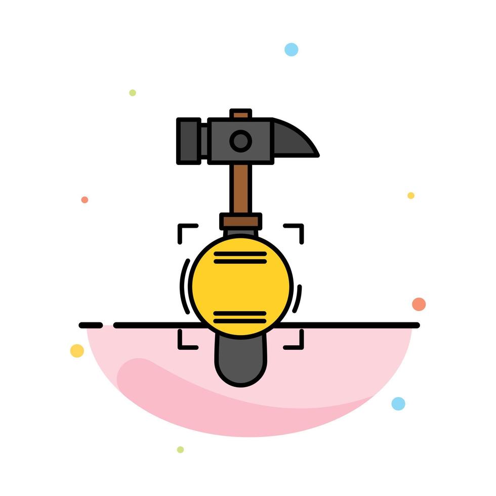 Hammer Crash Break Tool Abstract Flat Color Icon Template vector