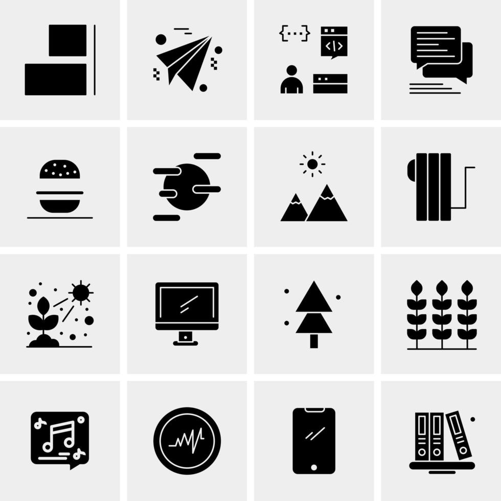 16 iconos universales de negocios vector ilustración de icono creativo para usar en proyectos relacionados con la web y dispositivos móviles