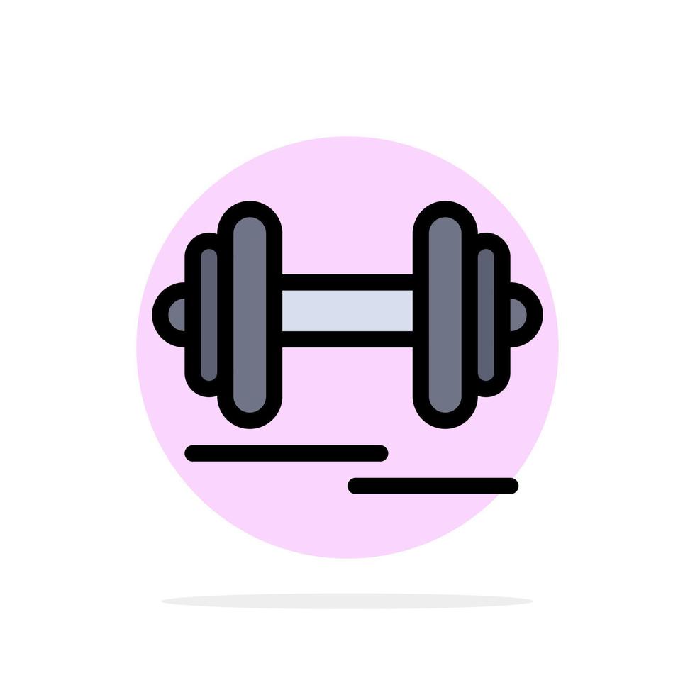 icono de color plano de fondo de círculo abstracto de motivación de deporte de fitness con mancuernas vector