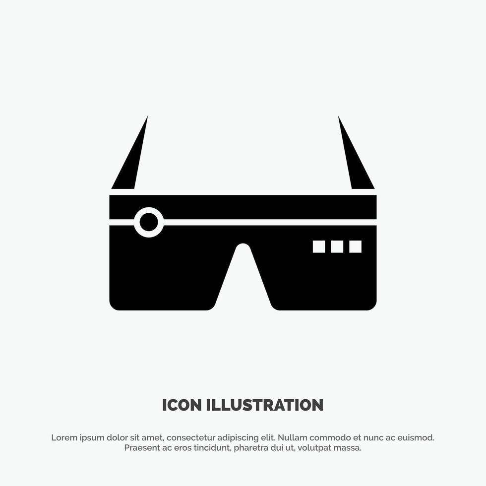 Computer Computing Digital Glasses Google solid Glyph Icon vector