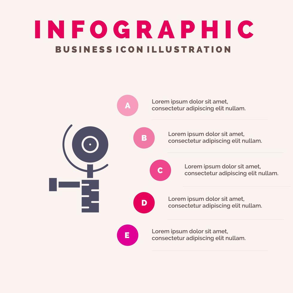 Construction Grinder Grinding Solid Icon Infographics 5 Steps Presentation Background vector
