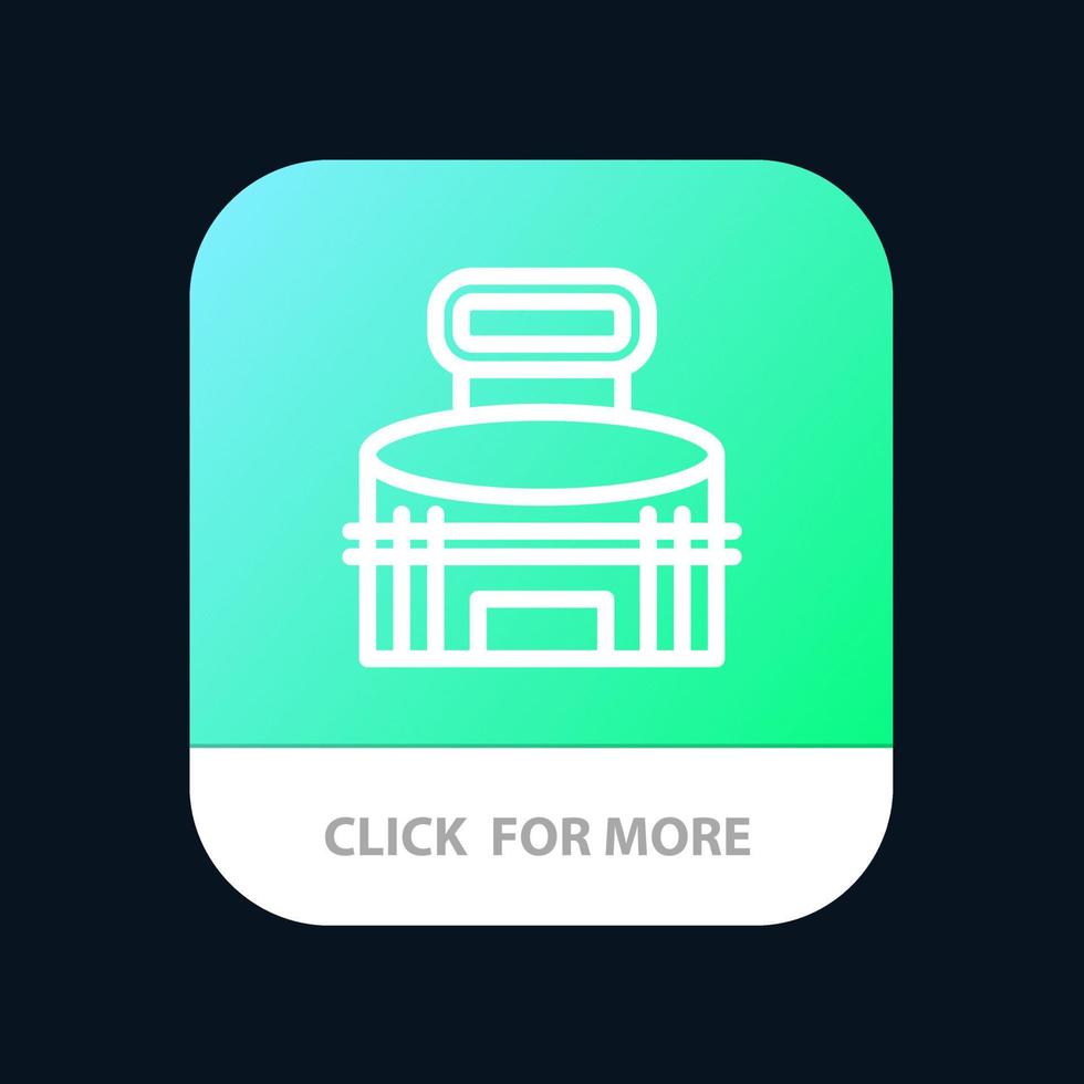 Building Exterior Game Sport Stadium Mobile App Button Android and IOS Line Version vector