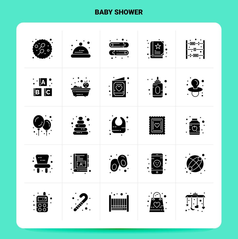 Solid 25 Baby Shower Icon set Vector Glyph Style Design Black Icons Set Web and Mobile Business ideas design Vector Illustration