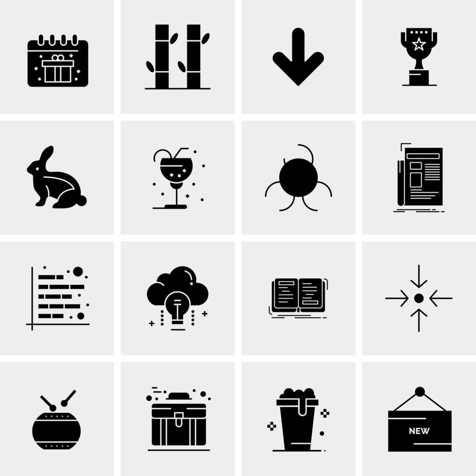 16 iconos universales de negocios vector ilustración de icono creativo para usar en proyectos relacionados con la web y dispositivos móviles