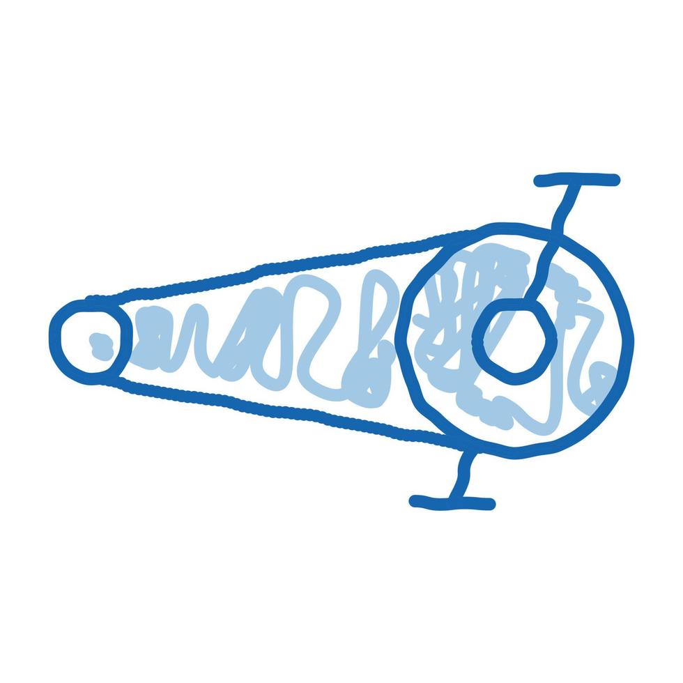 pedal bicicleta cadena doodle icono dibujado a mano ilustración vector