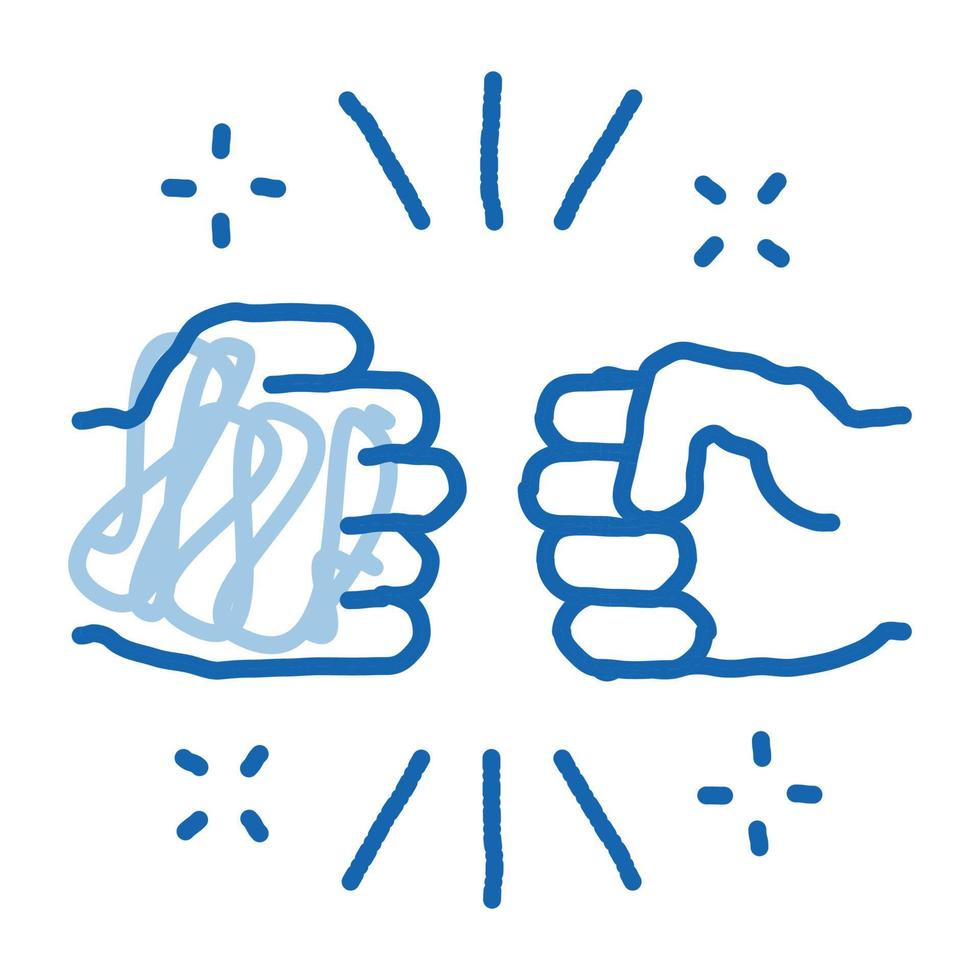 Friend Fist Bump doodle icon hand drawn illustration vector