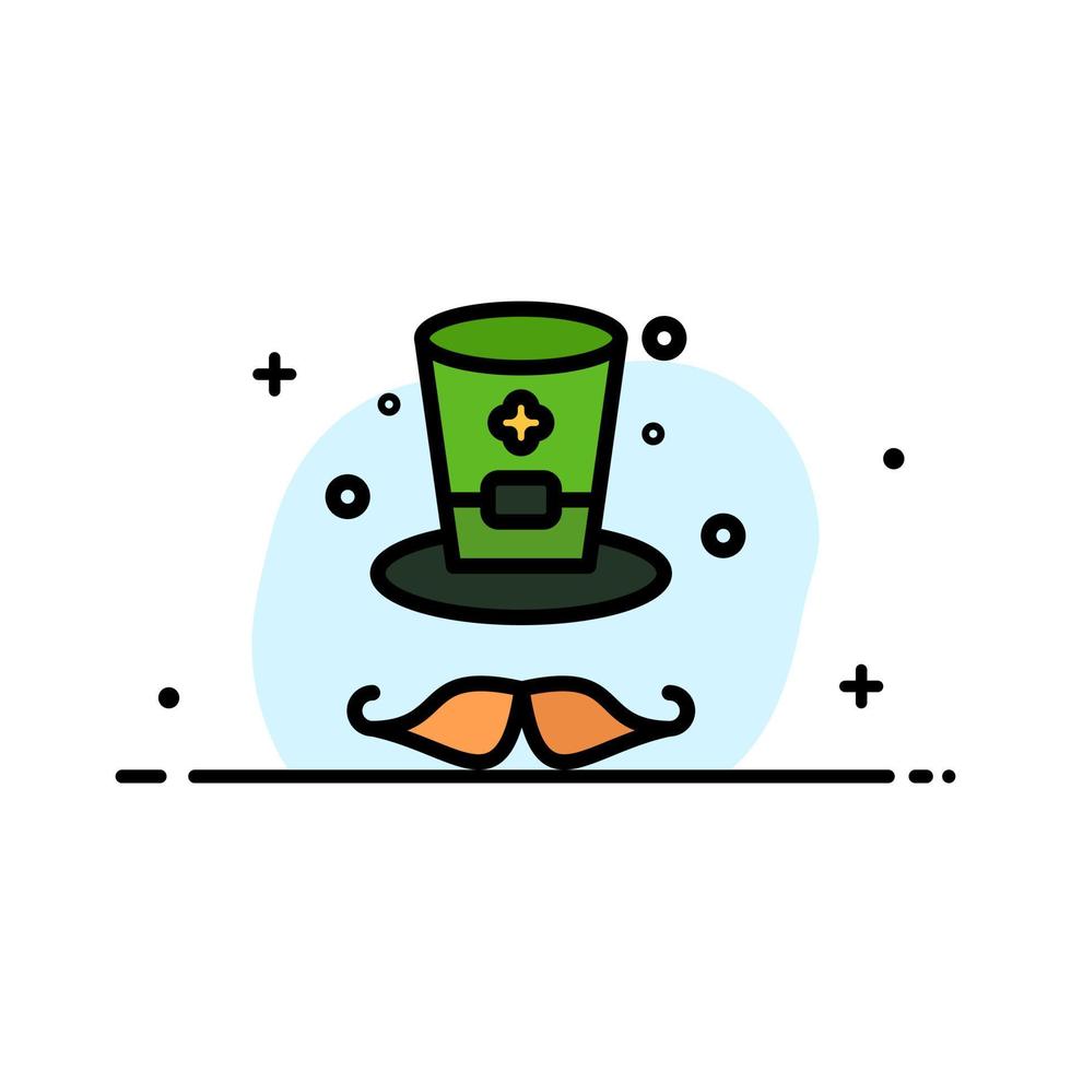 Hat Cap Ireland  Business Flat Line Filled Icon Vector Banner Template