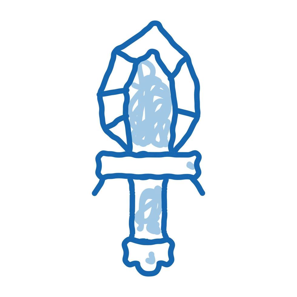 Stone Sacrifice Knife doodle icon hand drawn illustration vector