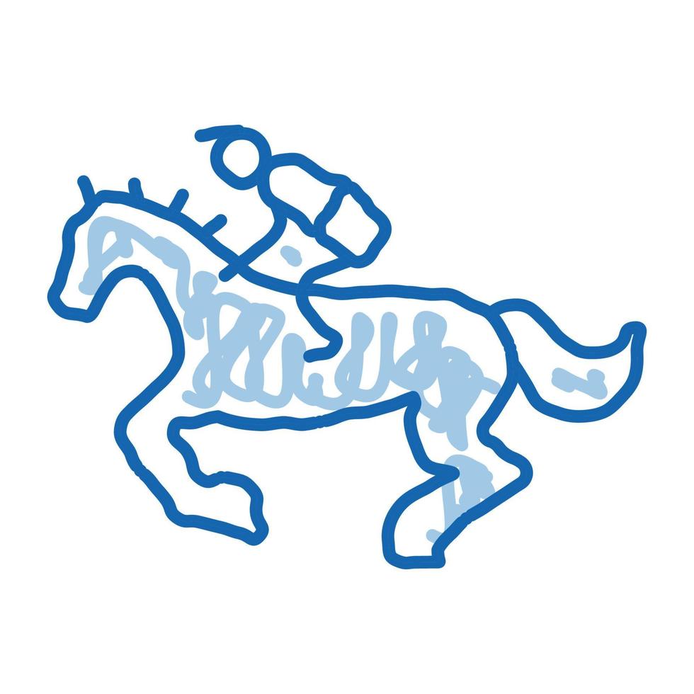 Running Horse doodle icon hand drawn illustration vector