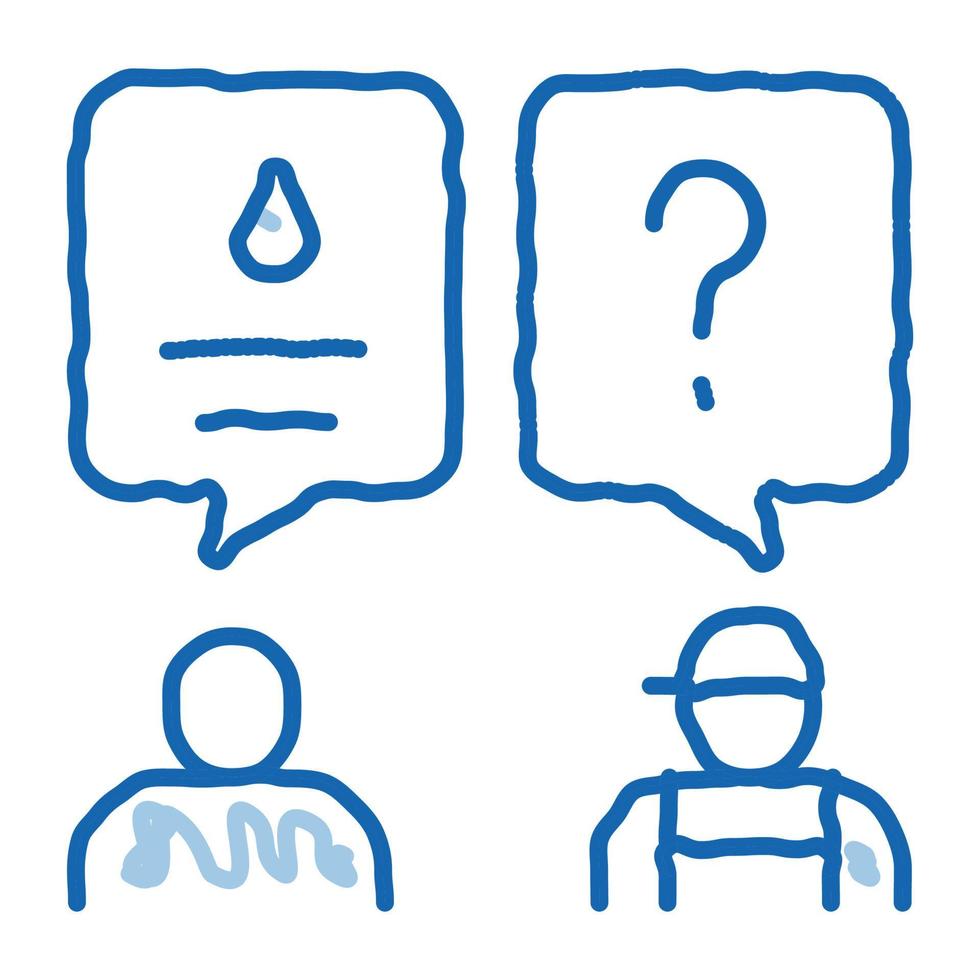 Plumber Discuss doodle icon hand drawn illustration vector