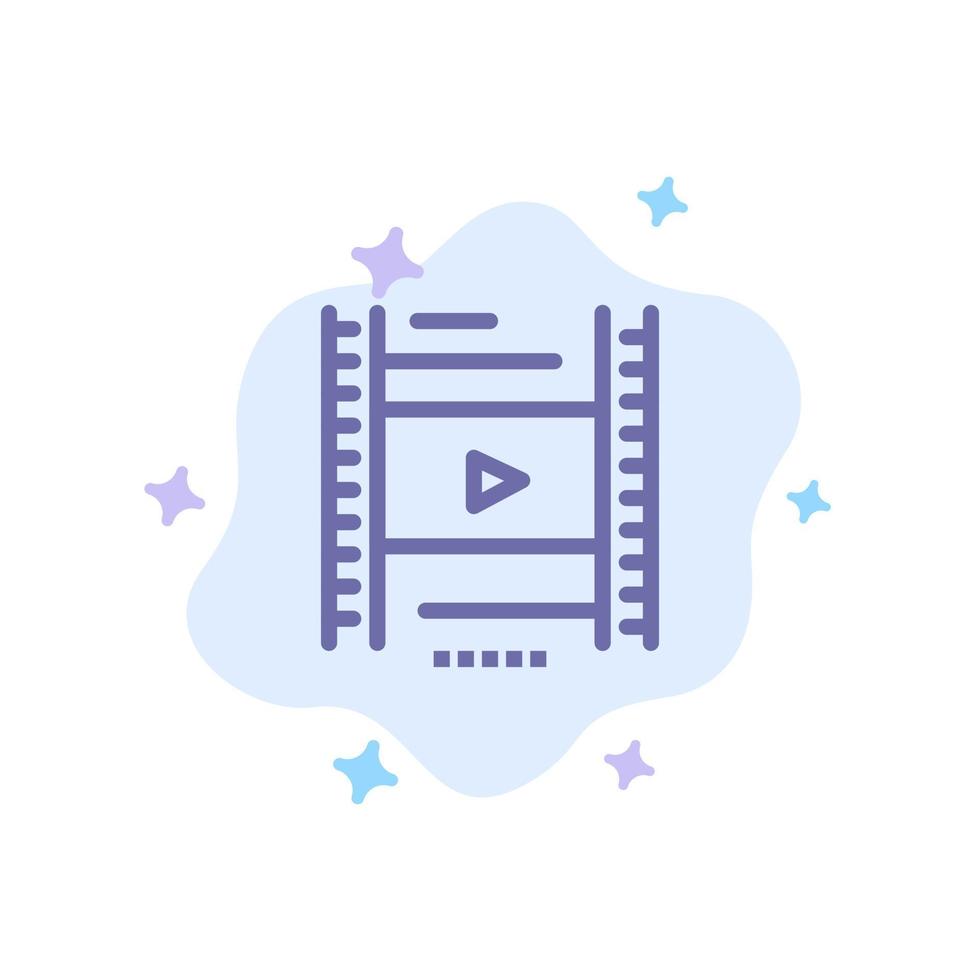 video lección educación cinematográfica icono azul sobre fondo de nube abstracta vector