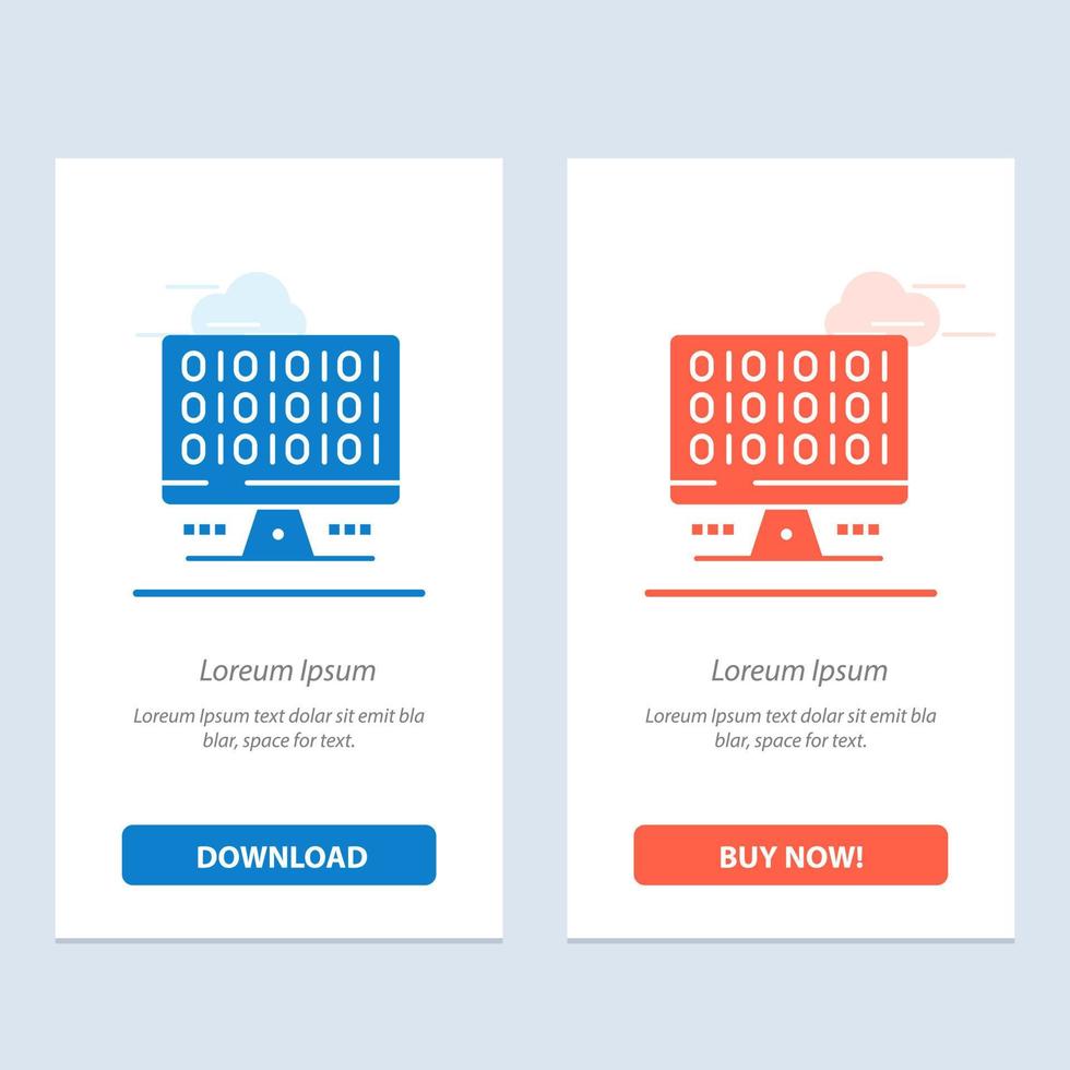 computadora web servidor informático azul y rojo descargar y comprar ahora plantilla de tarjeta de widget web vector