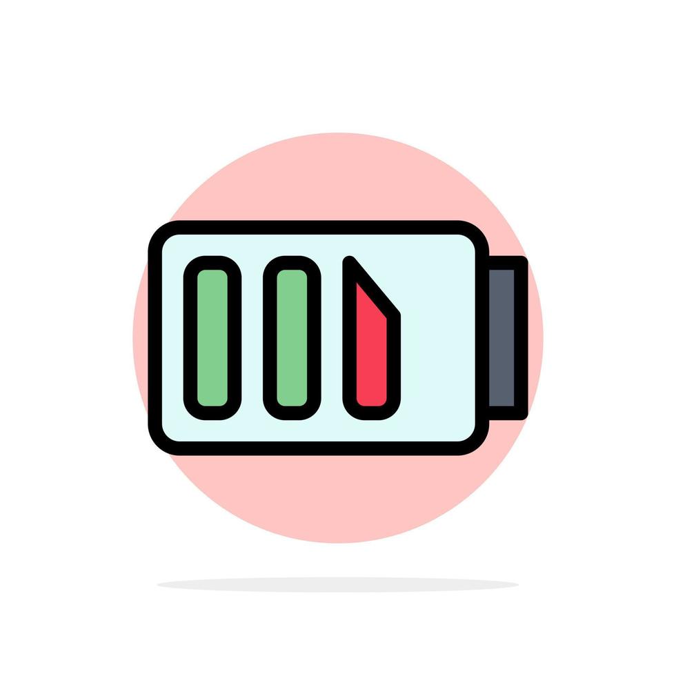 cargar batería electricidad simple abstracto círculo fondo plano color icono vector