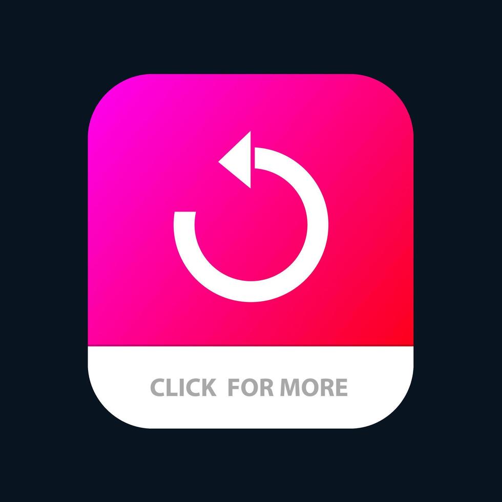 Refresh Reload Rotate Repeat Mobile App Button Android and IOS Glyph Version vector