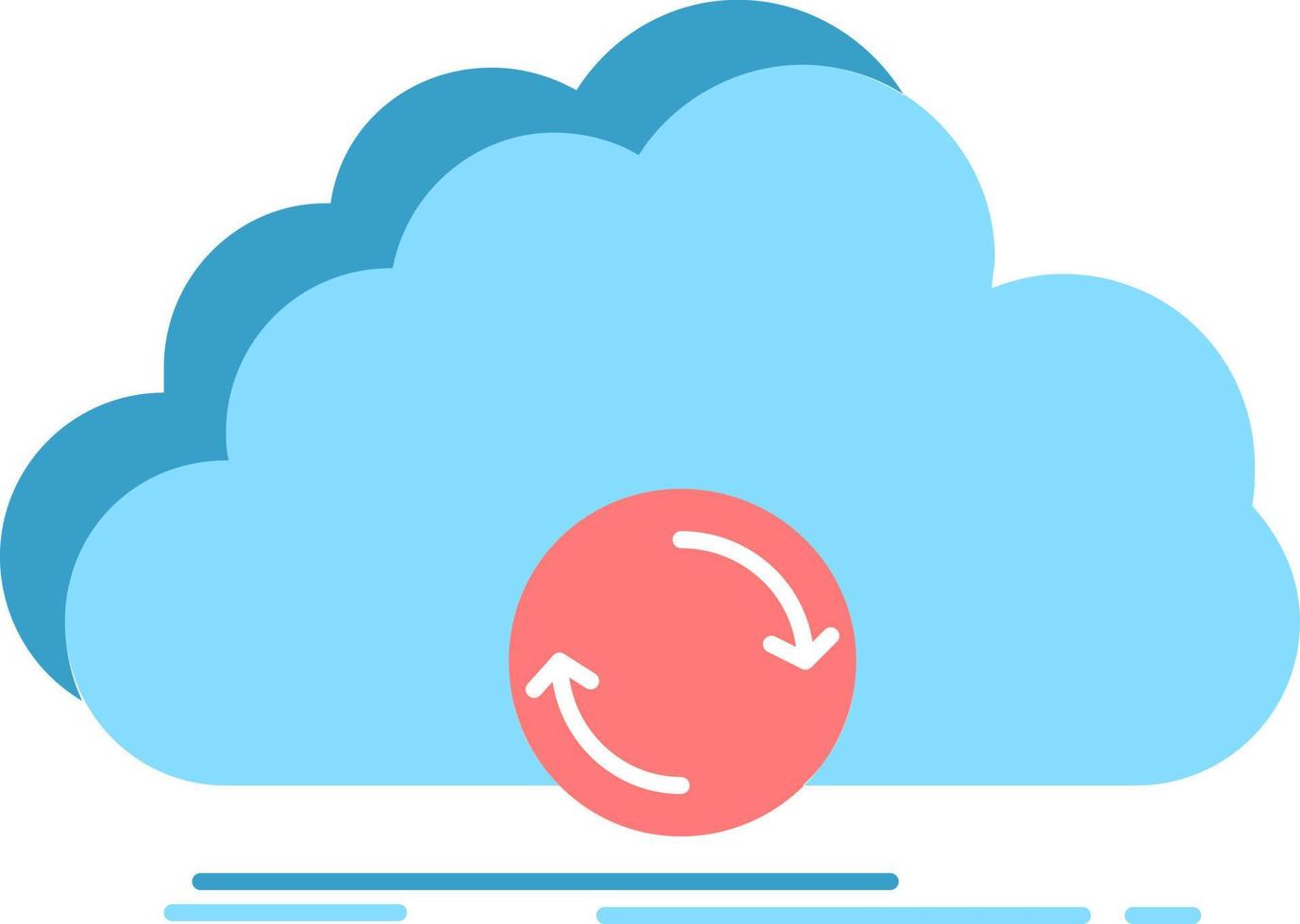 cloud syncing sync data synchronization Flat Color Icon Vector