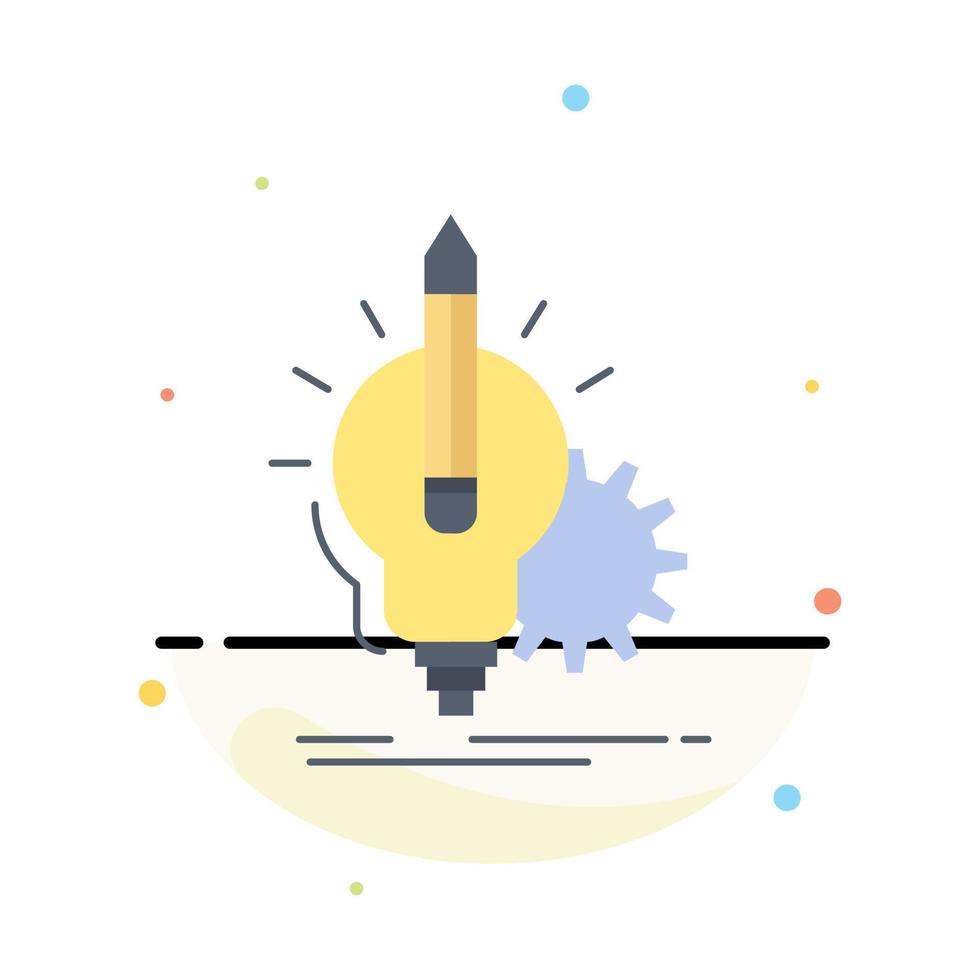 Idea insight key lamp lightbulb Flat Color Icon Vector