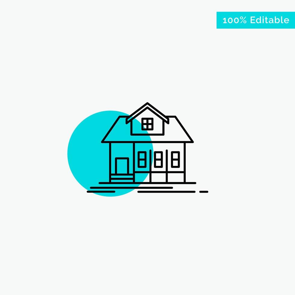 Home House Building Real Estate turquoise highlight circle point Vector icon