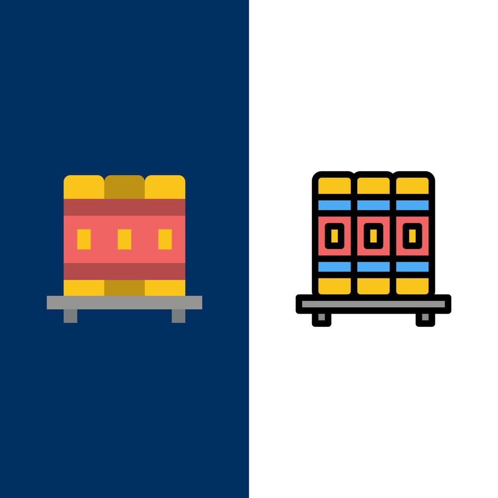 Cupboard Education Studies  Icons Flat and Line Filled Icon Set Vector Blue Background