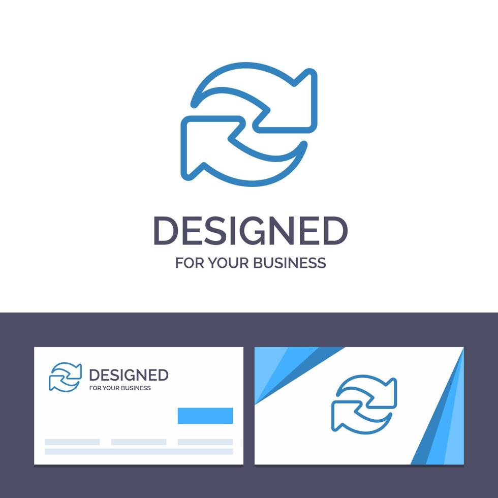 Creative Business Card and Logo template Refresh Reload Rotate Repeat Vector Illustration