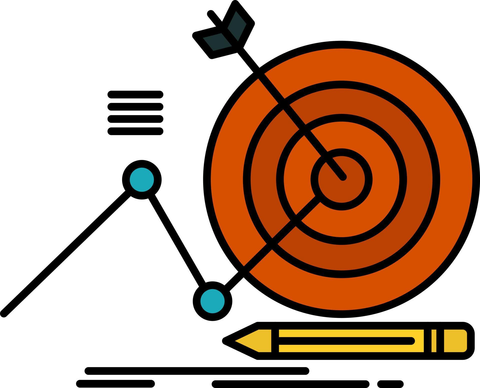 Target Success Goal Focus Flat Color Icon Vector icon banner Template