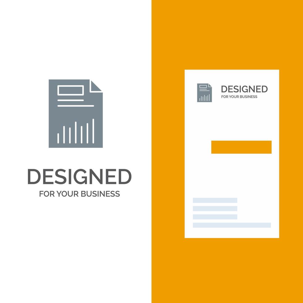 Document Business Chart Finance Graph Paper Statistics Grey Logo Design and Business Card Template vector