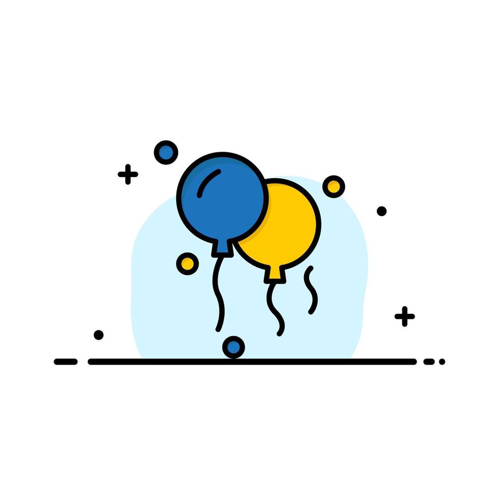 plantilla de banner de vector de icono de línea plana de negocio de decoración de globos