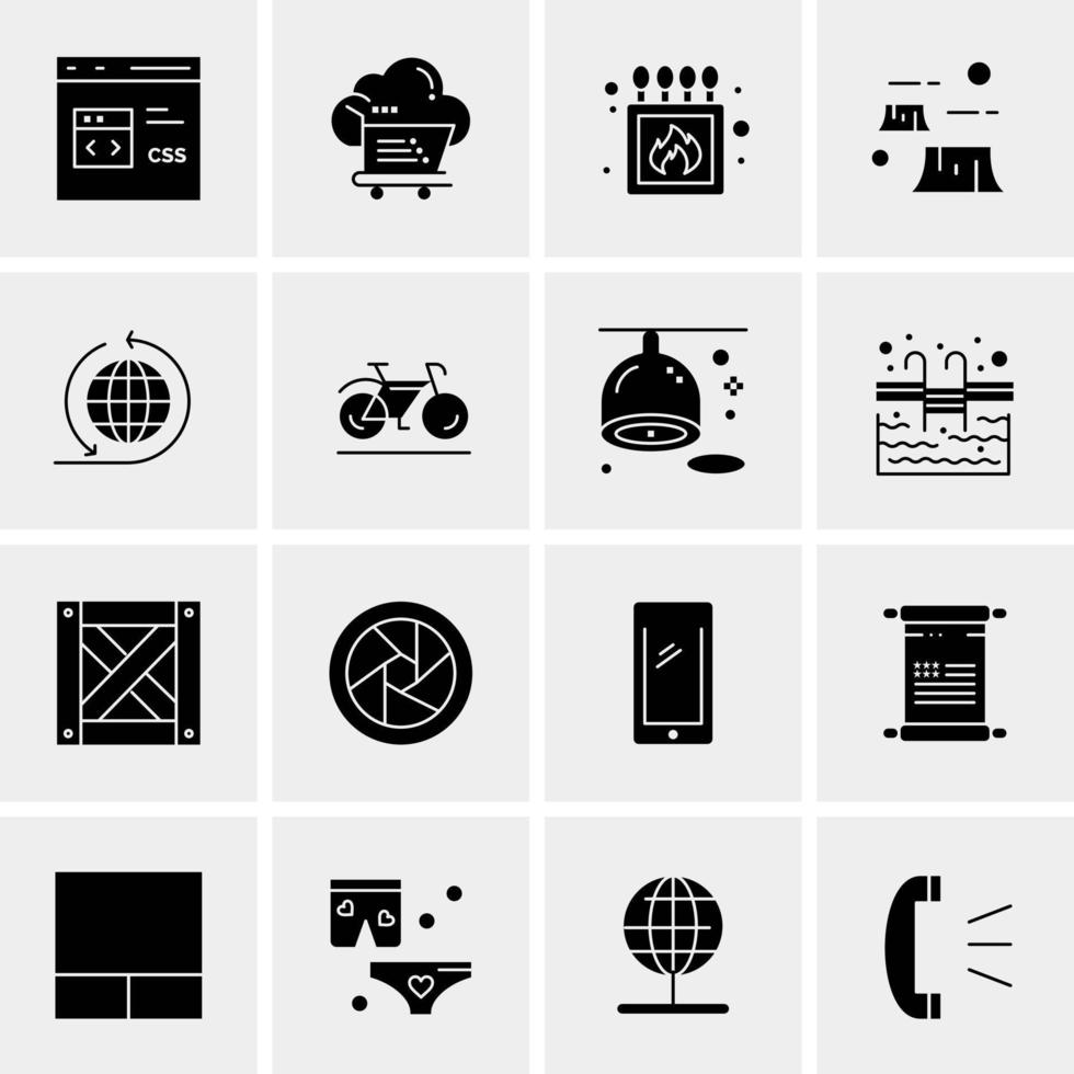 16 iconos universales de negocios vector ilustración de icono creativo para usar en proyectos relacionados con la web y dispositivos móviles