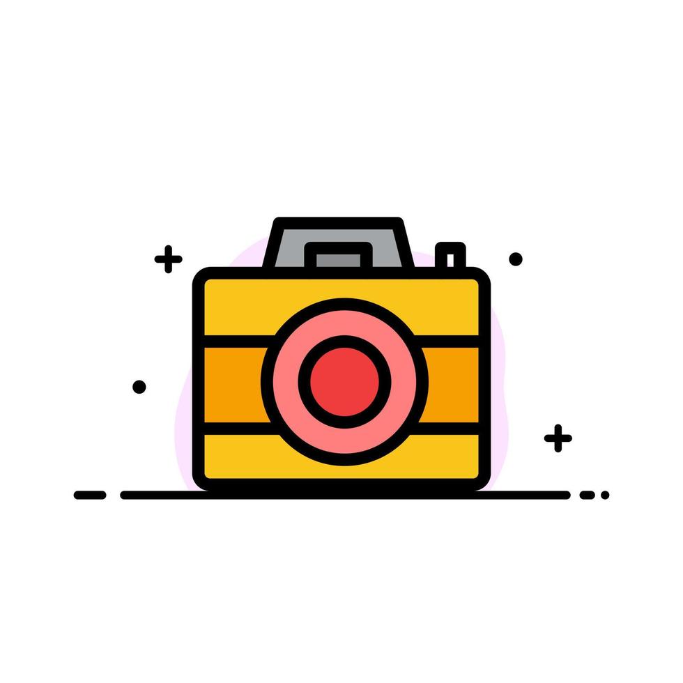 Camera Computer Digital Technology  Business Flat Line Filled Icon Vector Banner Template