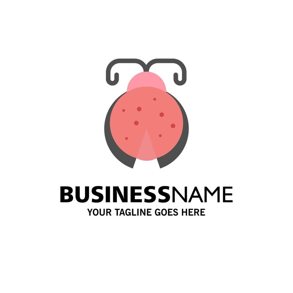 Beetle Bug Ladybird Ladybug Business Logo Template Flat Color vector