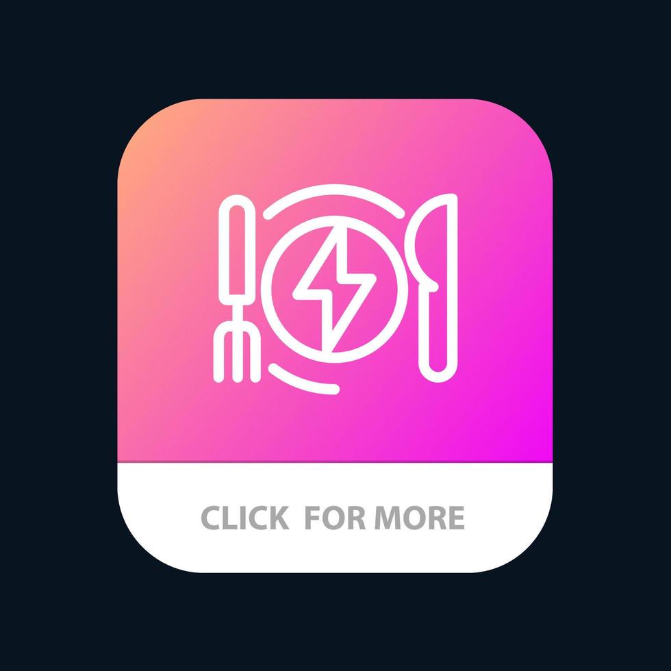 Consumption Energy Dinner Hotel Mobile App Button Android and IOS Line Version vector