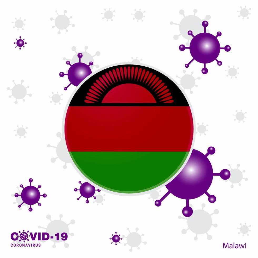 Pray For Malawi COVID19 Coronavirus Typography Flag Stay home Stay Healthy Take care of your own health vector