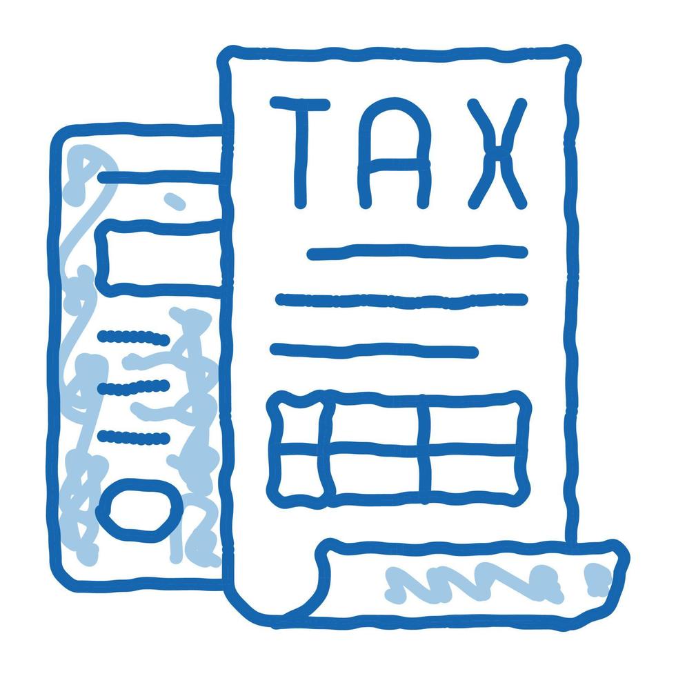 Tax Calculator doodle icon hand drawn illustration vector