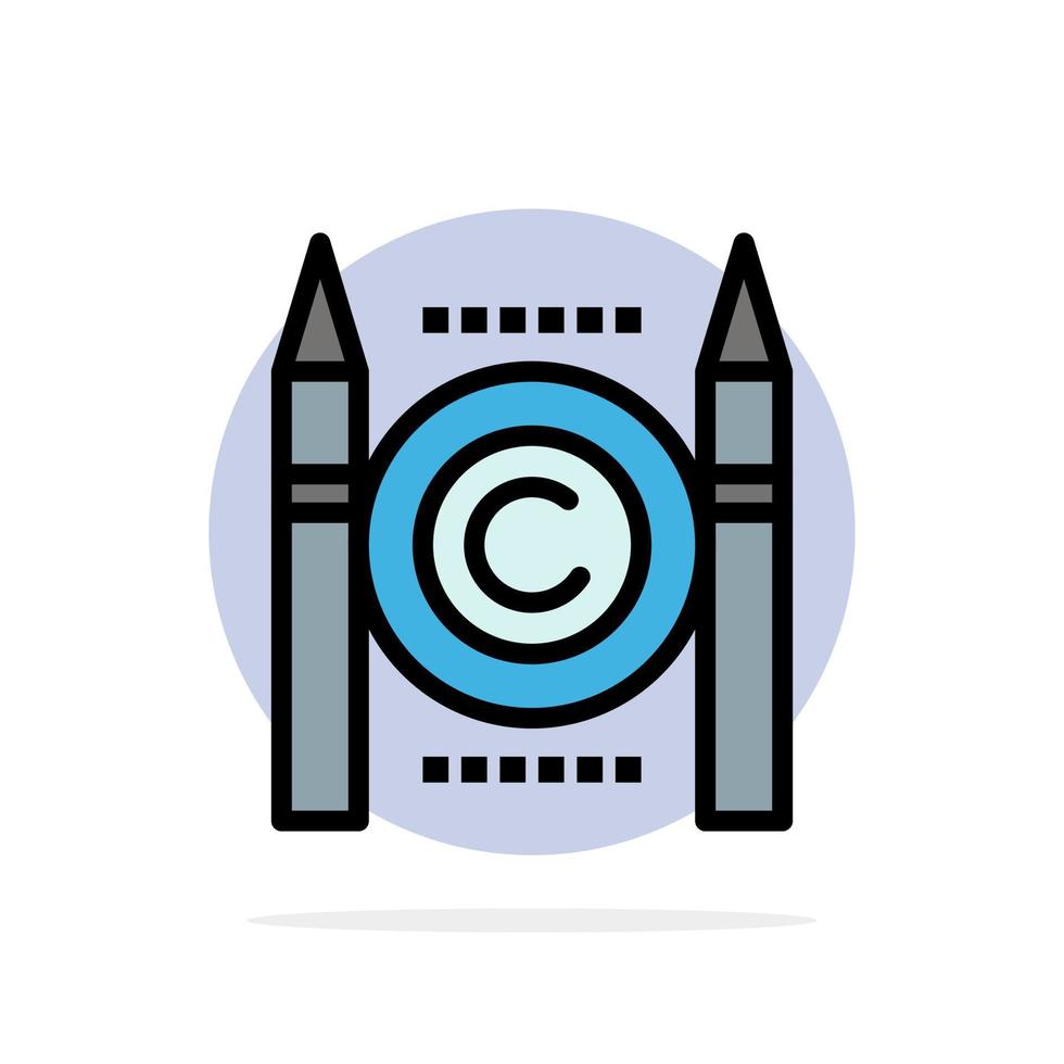 icono de color plano de fondo de círculo abstracto digital de derechos de autor de conflicto comercial vector