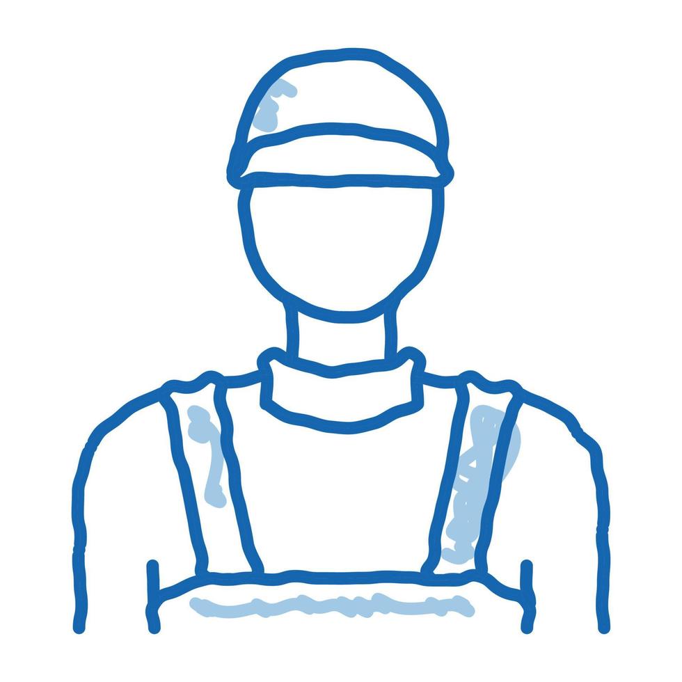 Plumber Worker doodle icon hand drawn illustration vector