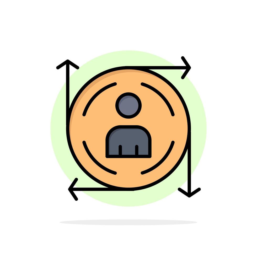 User Predication Arrow Path Abstract Circle Background Flat color Icon vector