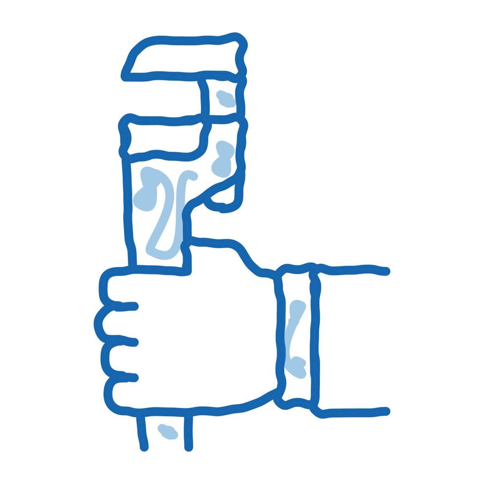 Adjustable Wrench doodle icon hand drawn illustration vector
