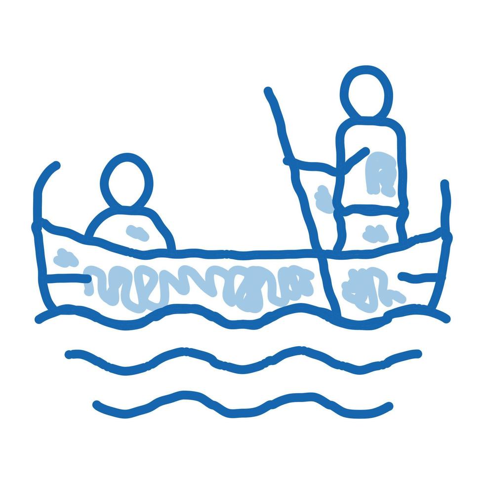 Gondola Boat doodle icon hand drawn illustration vector