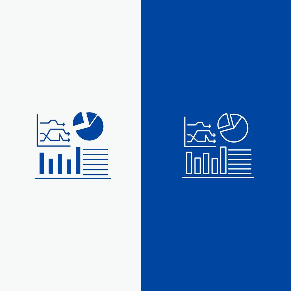 Graph Success Flowchart Business Line and Glyph Solid icon Blue banner Line and Glyph Solid icon Blue banner vector