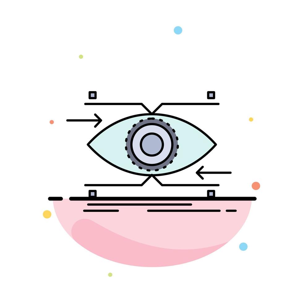 attention eye focus looking vision Flat Color Icon Vector
