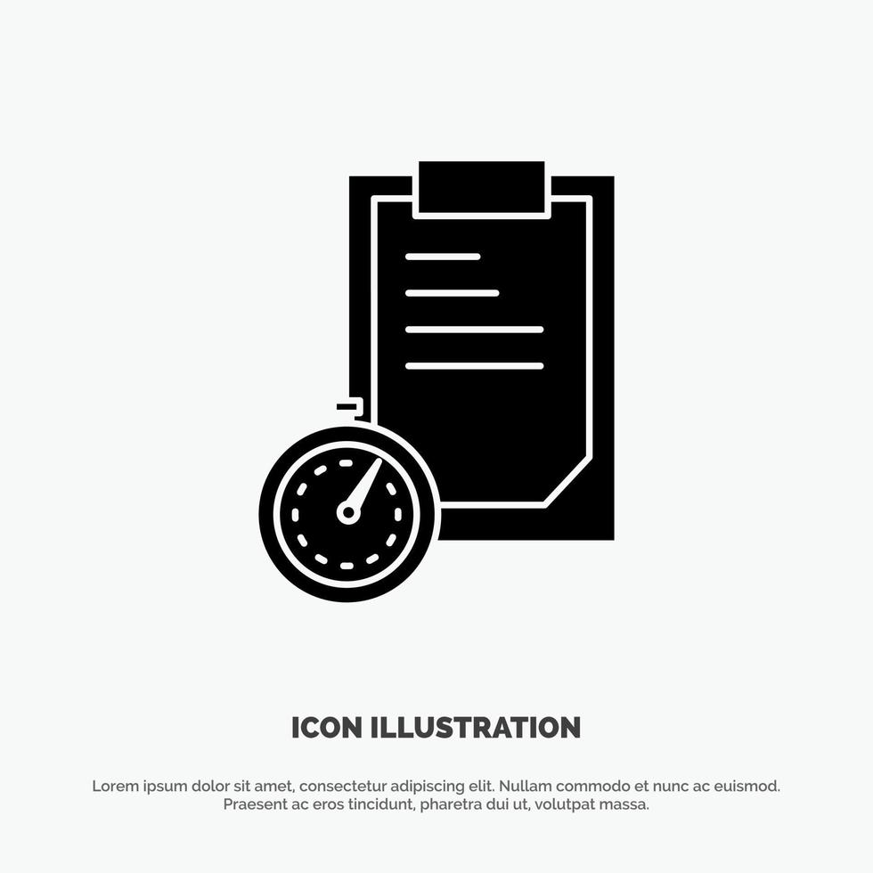 Deadline Business Planning Time solid Glyph Icon vector