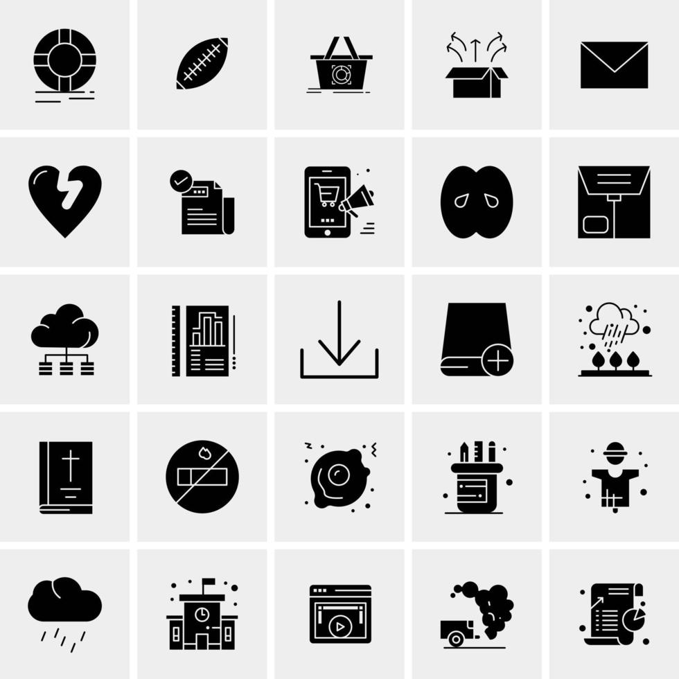 25 iconos de negocios universales vector ilustración de icono creativo para usar en proyectos relacionados con la web y dispositivos móviles