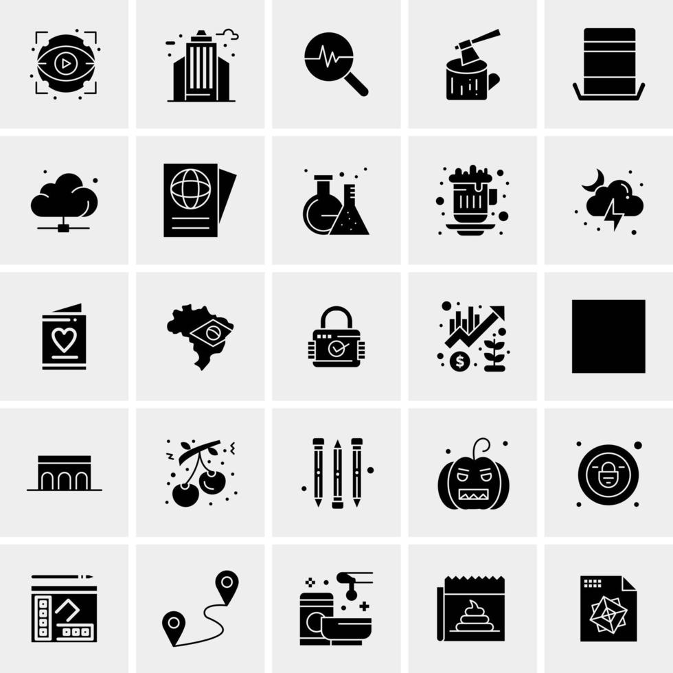 25 iconos de negocios universales vector ilustración de icono creativo para usar en proyectos relacionados con la web y dispositivos móviles