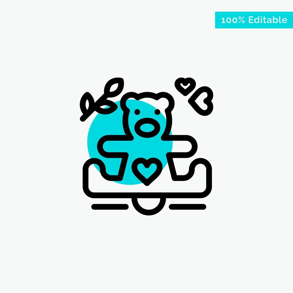 Hearts Love Loving Wedding turquoise highlight circle point Vector icon